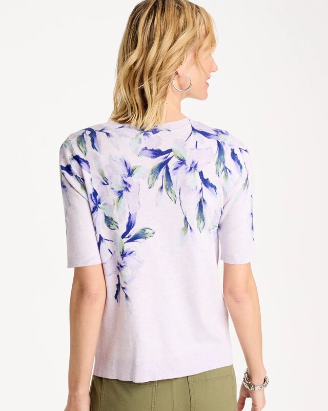 Ella Short-Sleeve Orchid Sweater - image 3